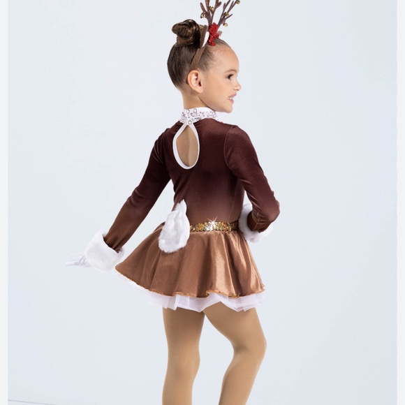 WEISSMAN Run Rudolph Run Dance Ice Skating Costume Size SC Small 6/7 - Picture 10 of 14
